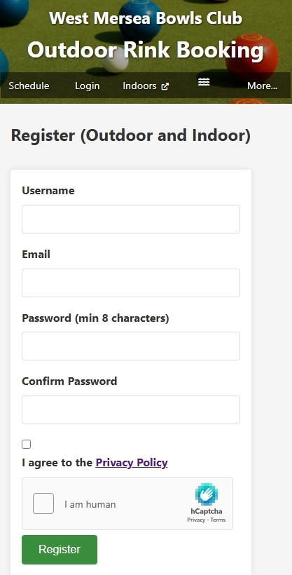 Registration form